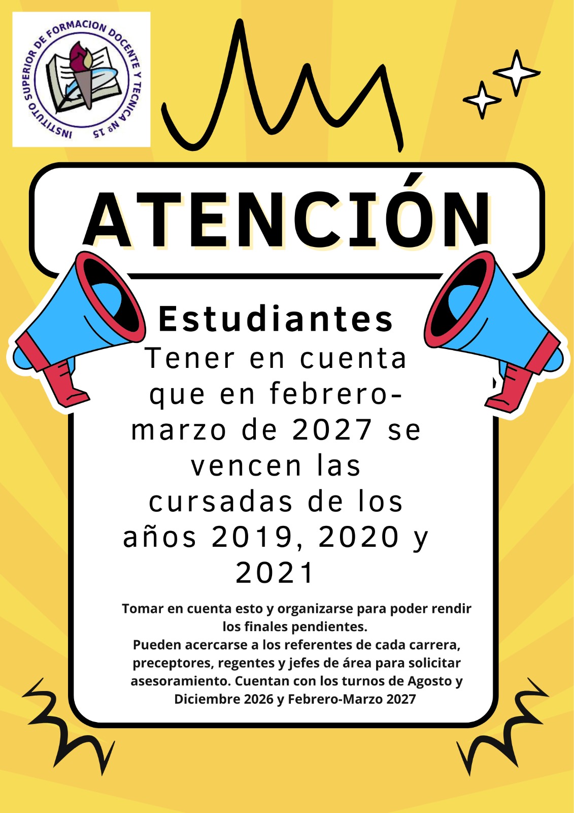 aviso para estudiantes